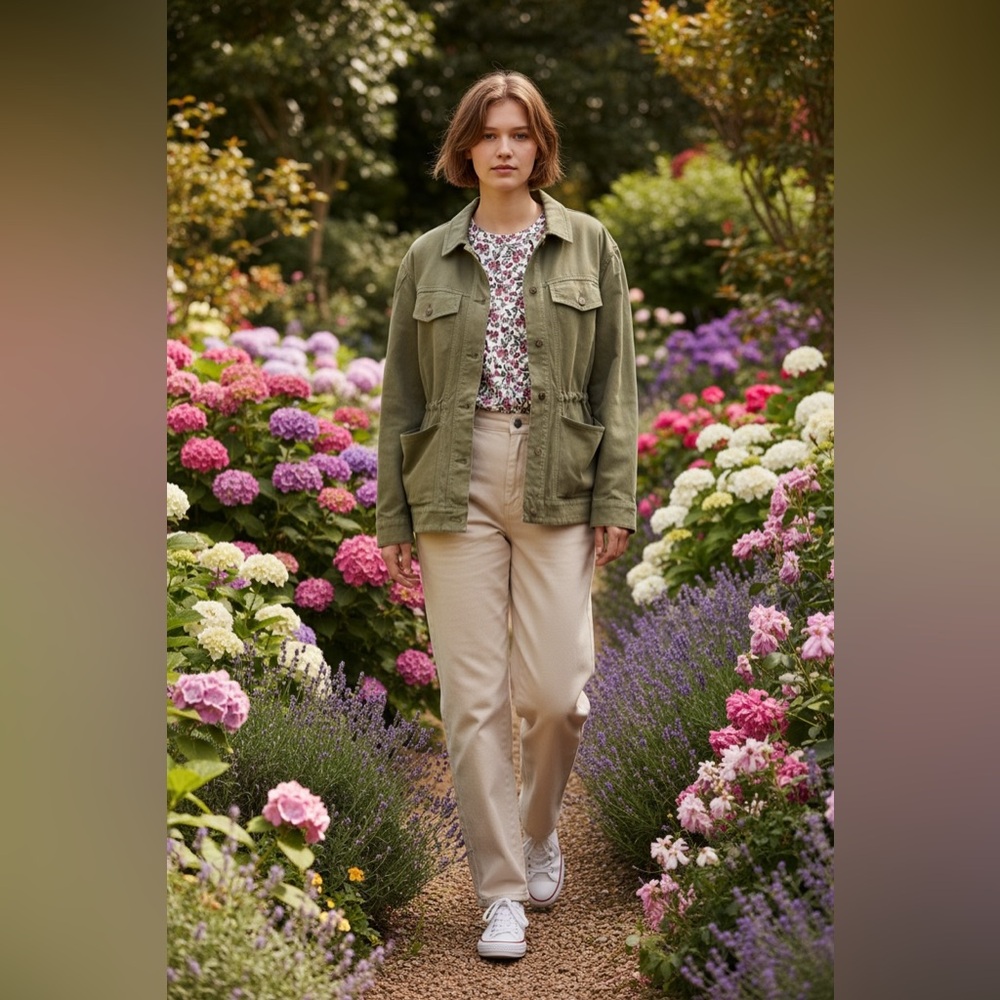 LOfT Olive Green Soft Denim Jacket